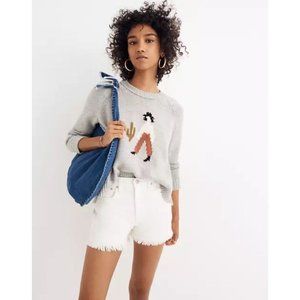 Madewell Gray Graphic Crew Neck Sweater